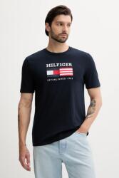Tommy Hilfiger pamut póló sötétkék, nyomott mintás, MW0MW39843 - sötétkék XXL