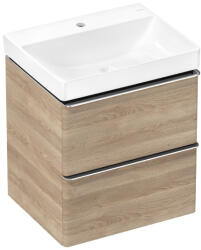 Hansgrohe Xelu Q 580/475 2 fiókos mosdószekrény mosdóval, króm fogantyú/természetes tölgy 54373000 (54373000)