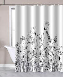 SAPHO textil zuhanyfüggöny 180x180cm, mákvirág ZP017 (ZP017)