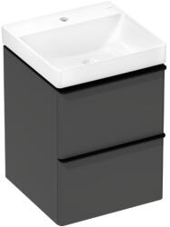 Hansgrohe Xelu Q 480/475 2 fiókos mosdószekrény mosdóval, matt fekete fogantyú/matt gyémántszürke 54369670 (54369670)