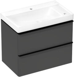 Hansgrohe Xelu Q 780/475 2 fiókos mosdószekrény jobbos mosdóval, matt fekete fogantyú/matt gyémántszürke 54381670 (54381670)