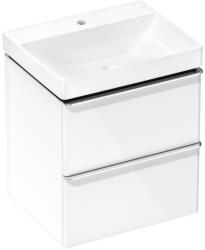 Hansgrohe Xelu Q 580/475 2 fiókos mosdószekrény mosdóval, króm fogantyú/magasfényű fehér 54371000 (54371000)