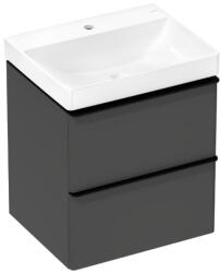Hansgrohe Xelu Q 580/475 2 fiókos mosdószekrény mosdóval, matt fekete fogantyú/matt gyémántszürke 54372670 (54372670)