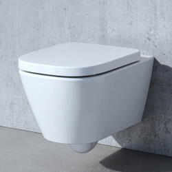 Laufen Meda porcelán fali WC csésze 36x54 cm lágyan záródó Duroplast ülőkével, LCC bevonattal, fehér H8661104000001 (H8661104000001)