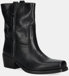 Weekend Max Mara bőr csizma Ranch fekete, magassarkú, 2525796034600 - fekete Női 39