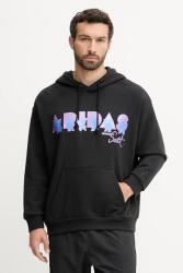 Adidas pamut melegítőfelső PRIDE fekete, mintás, kapucnis, JW1615 - fekete XL