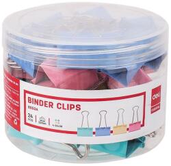 DELI Binder csipesz DELI 32 mm színes 24 darabos (DEL08553)