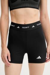 adidas Performance edzős rövidnadrág Techfit fekete, sima, magas derekú, IT2275 - fekete S