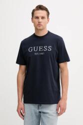 Guess pamut póló sötétkék, nyomott mintás, M5YI17 I3Z14 - sötétkék XL