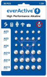 everActive 30 darabos everActive gombelem set 10 x LR41 / 5 x LR626 / 5 x LR1130 / 10 x LR1154 (everactive-LR41-LR626-LR1130-LR1154)