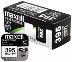 Maxell 395 399 SR927SW 1, 55V Silver Oxide óra gombelem (Maxell-395-399)