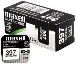 Maxell 396 397 SR726SW 1, 55V Silver Oxide óra gombelem (Maxell-396-397)