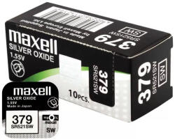 Maxell 379 SR521SW 1, 55V Silver Oxide óra 1, 55V gombelem (Maxell-379)