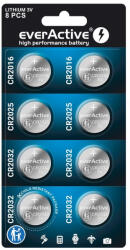 everActive 8 darabos everActive lithium gombelem set 4 x CR2032 2 x CR2025 2 x 2016 (everactive-2032-2025-2016)