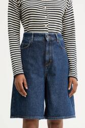 Weekend Max Mara farmer rövidnadrág DONNOLA sötétkék, sima, magas derekú, 2525146021600 - sötétkék 36