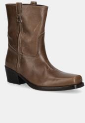 Weekend Max Mara bőr csizma Ranch barna, alacsony sarkú, 2525796034600 - barna Női 40