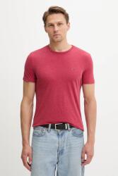 Tommy Jeans t-shirt bézs, sima, DM0DM20363 - burgundia XXL