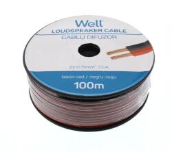Well Cablu difuzor rosu/negru 2X0.75mmp, 100m, Well (LSP-CCA0.75BR-100-WL)