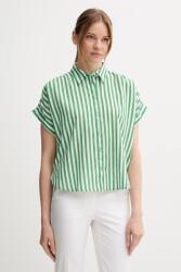 Benetton lenvászon ing galléros, zöld, relaxed, 58I5DQ08M - zöld XS