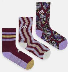 adidas zokni x Farm Rio 3 pár bordó, JN2676 - burgundia 37/39