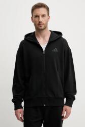 Adidas pamut melegítőfelső ALL SZN fekete, sima, kapucnis, JI6361 - fekete XL