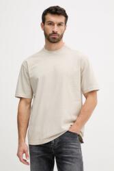 BOSS Orange pamut póló - bézs M - answear - 16 990 Ft