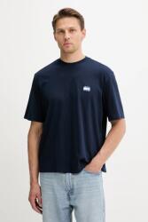 Tommy Jeans pamut póló sötétkék, nyomott mintás, DM0DM21785 - sötétkék XL