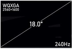 Intercell InnoLux / BOE 18" LCD monitor Oxide TFT-LCD panel NE180QDM-NM1 series 2560(RGB)×1600 WQXGA 240Hz eDP1.4b 40 pin matt kijelző