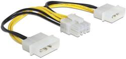 Delock 83410 8pin EPS dugó - 2x 4pin MOLEX apa tápkábel átalakító 15cm (Delock 83410)