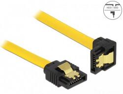 Delock 82479 SATA 3 Gb/s adatkábel egyenes-lefelé 90° fémlapos csatlakozóval 50cm (Delock 82479)