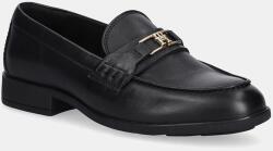 Tommy Hilfiger bőr mokaszin TH LOGO LEATHER LOAFER - fekete Női 40
