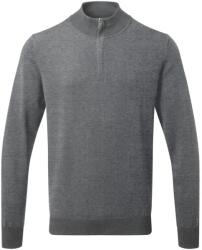 Asquith & Fox Férfi pamutkeverékű pulóver 1/4 cipzárral - Szénfekete | S (AQ048-1000406411)
