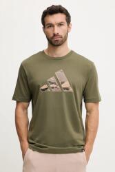 Adidas pamut póló Camo Logo zöld, nyomott mintás, KA7131 - zöld M