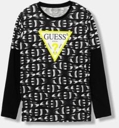 GUESS gyerek pamut hosszú ujjú felső fekete, mintás, L5YI04 K8HM4 - fekete 125-135
