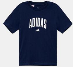 Adidas gyerek pamut póló sötétkék, nyomott mintás, JV5193 - sötétkék 152