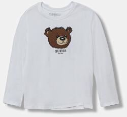 GUESS gyerek pamut hosszú ujjú felső fehér, nyomott mintás, N5YI25 K8HM4 - fehér 118-122