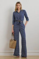 Lauren Ralph Lauren nadrág sötétkék, magas derekú széles, 200970744 - sötétkék XL