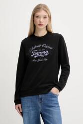 Tommy Hilfiger pamut melegítőfelső fekete, nyomott mintás, DW0DW20942 - fekete L