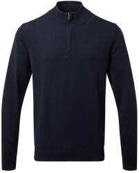 Asquith & Fox Férfi pamutkeverékű pulóver 1/4 cipzárral - Sötétkék | 2XL (AQ048-1000406409)