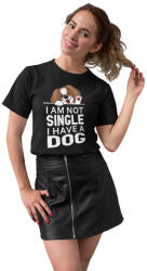 Mintás női póló - I am not single - Fekete
