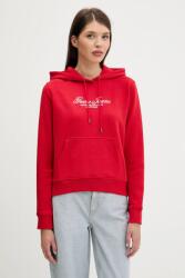 Guess Jeans pamut melegítőfelső piros, nyomott mintás, kapucnis, W5YQ13 K68I4 - piros M