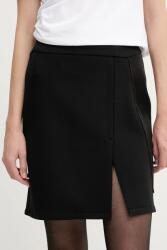 Victoria Beckham szoknya gyapjú keverékből fekete, mini, egyenes, 1325WSK006593B - fekete 36