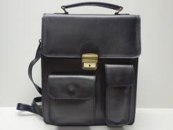 MaxModa Férfi válltáska: fekete bőr, 2 rekeszes (olasz termék) (1149931)