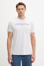 Tommy Jeans pamut póló bézs, nyomott mintás, DM0DM20744 - szürke M