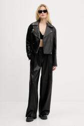 HUGO bőrdzseki - fekete S - answear - 108 990 Ft