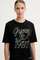 Guess pamut póló MISTY fekete, V5RI11 K8HM0 - fekete S