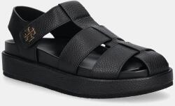 Tory Burch bőr szandál Kira Fisherman Sport Sandal fekete, platformos, 170584-006 - fekete Női 41