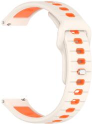 SPORTY Cserélhető szilikon szíj Garmin Vivoactive 6 fehér-narancssárga