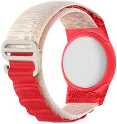 NYLON Szíj tokkal Apple AirTag piros