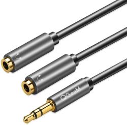 PadForce Adaptor audio PadForce tip splitter pentru casti, 2 conectori Mama de 3.5mm la 1 conector Jack Tata 3.5mm - 1 m